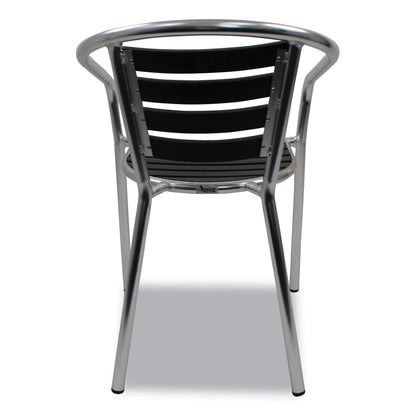 JMC Furniture Pinzon Series Chairs, Support Up to 300 lb, 18" Seat Height, Black/Silver Seat, Black/Silver Back, Silver Base (JMCPINACBLK)