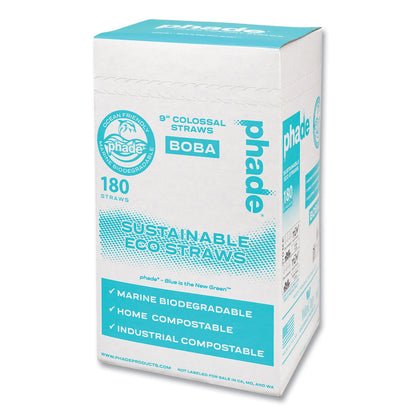 phade™ Marine Biodegradable Straws, Boba Straws, 9", Ocean Blue, 720/Carton (CAR511208)