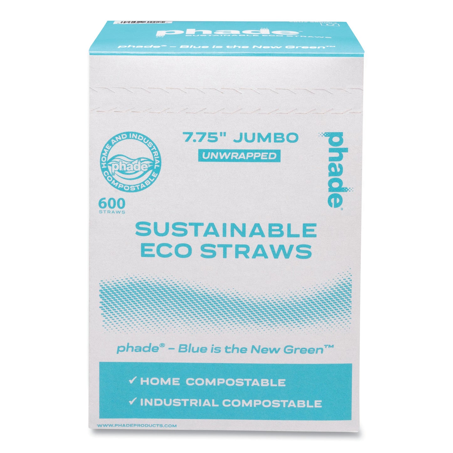 phade™ Marine Biodegradable Straws, 7.75", Ocean Blue, 6,000/Carton (CAR511204)