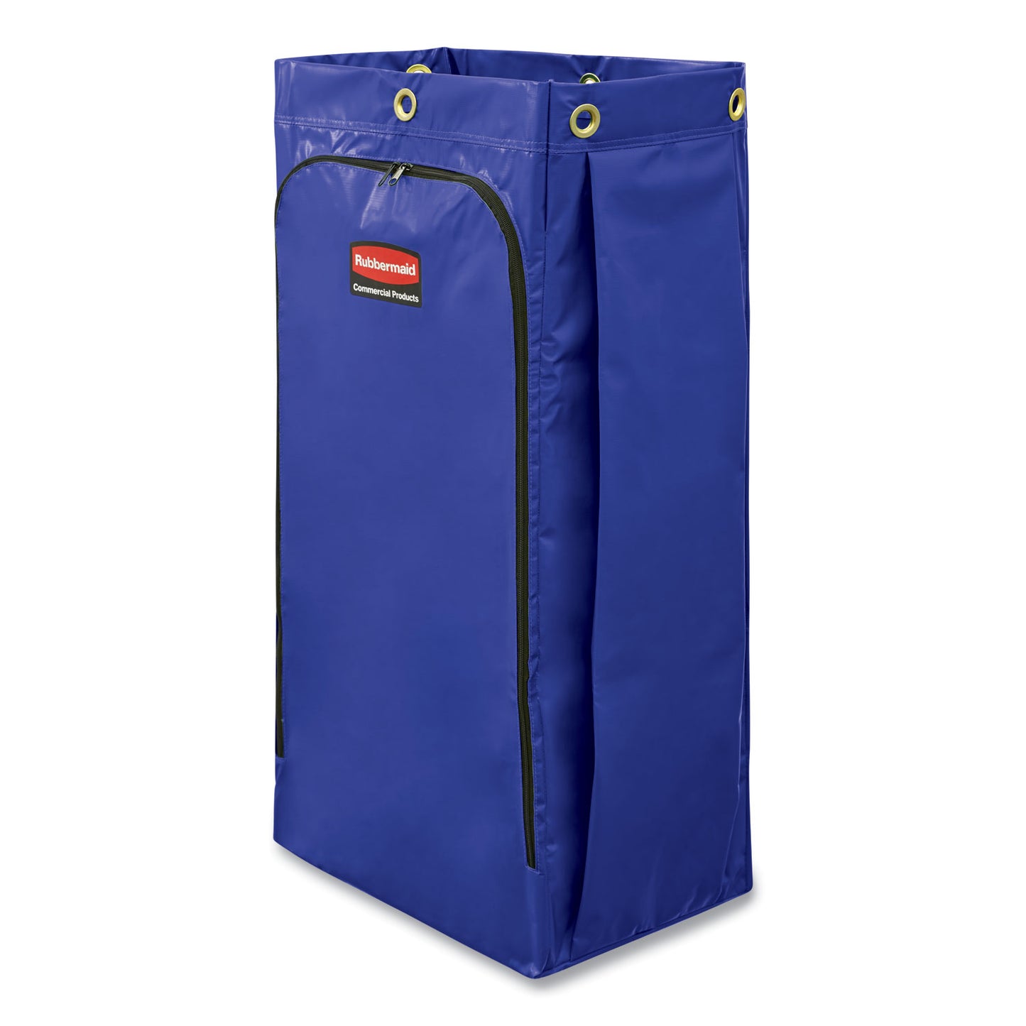 Rubbermaid® Commercial Vinyl Cleaning Cart Bag for Rubbermaid Commercial High-Capacity Cleaning Carts, 34 gal, 10.5" x 17.5" x 33", Blue (RCP1966883)