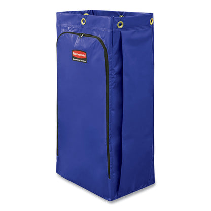 Rubbermaid® Commercial Vinyl Cleaning Cart Bag for Rubbermaid Commercial High-Capacity Cleaning Carts, 34 gal, 10.5" x 17.5" x 33", Blue (RCP1966883)