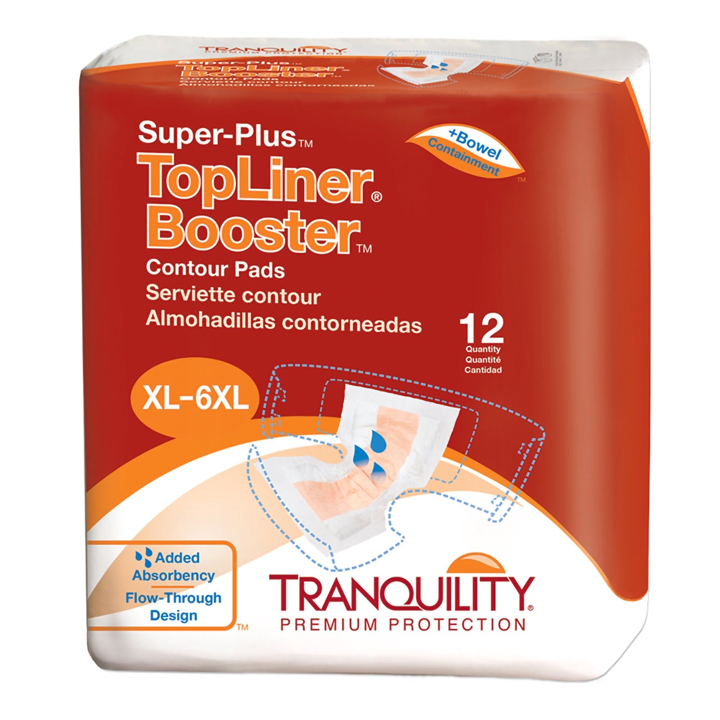 Tranquility® Top Liner® Contour Booster Pad 14 X 32 Inch Heavy Absorbency Super Absorbent Core One Size Fits Most (722310_CS)