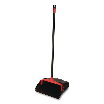 O-Cedar® Commercial Maxi-Plus Lobby Dust Pan with Rear Wheels, 13 x 35, 30" Handle, Plastic, Black, 6/Carton (NCP96208CT)