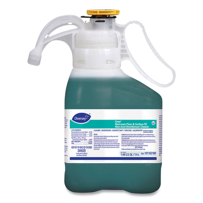 Diversey™ Crew Restroom Floor and Surface SC Non-Acid Disinfectant Cleaner, Fresh Scent, 1.4 L SmartDose, 2/Carton (DVO101105993)