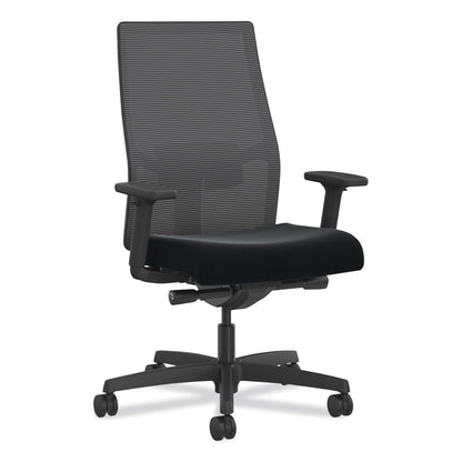 HON® Ignition 2.0 4-Way Stretch Mid-Back Task Chair, Green Adjustable Lumbar Support, Black Seat/Back/Base (HONI2MM2AMC10KT)