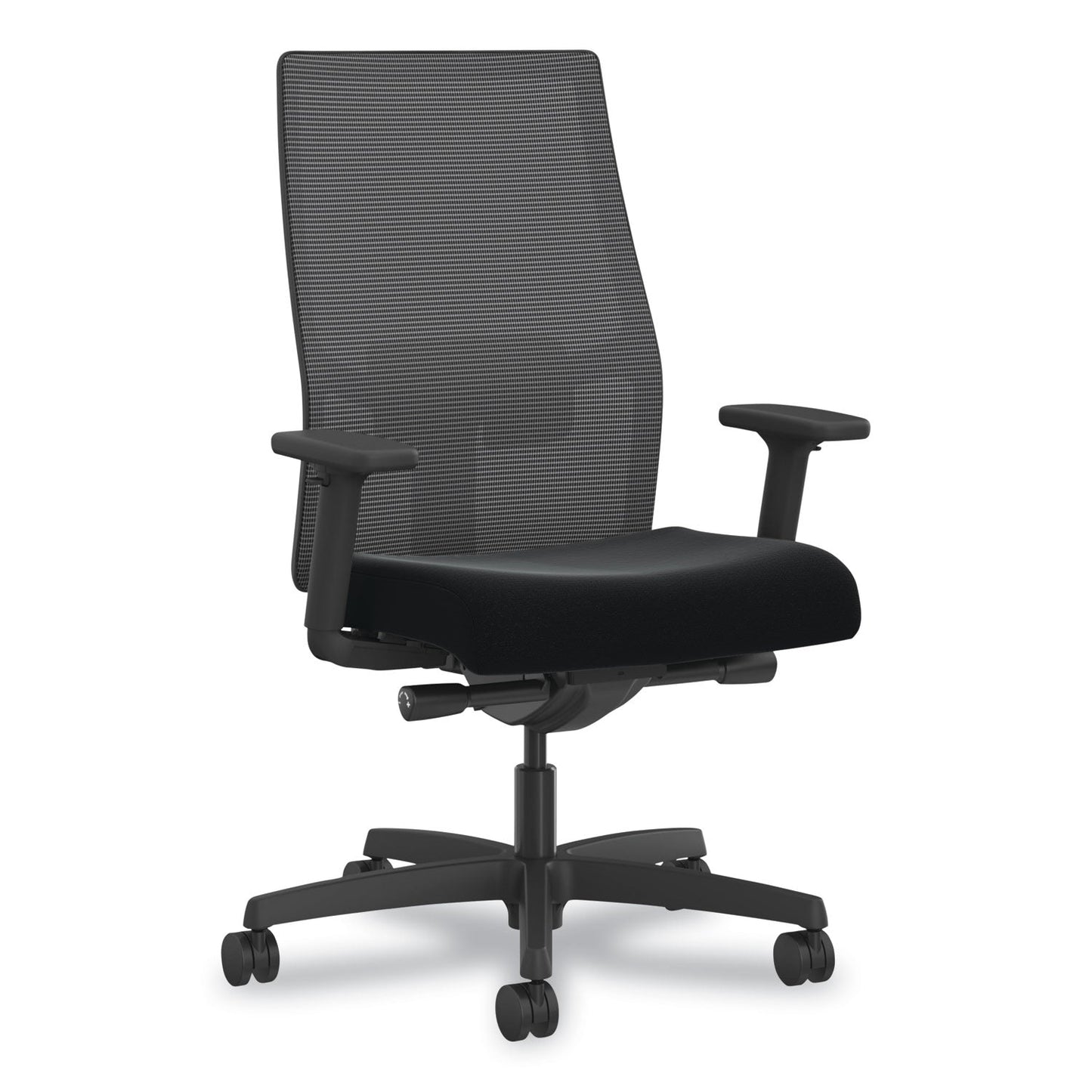 HON® Ignition 2.0 4-Way Stretch Mid-Back Mesh Task Chair, Orange Adjustable Lumbar Support, Black (HONI2MM2AMC10MT)