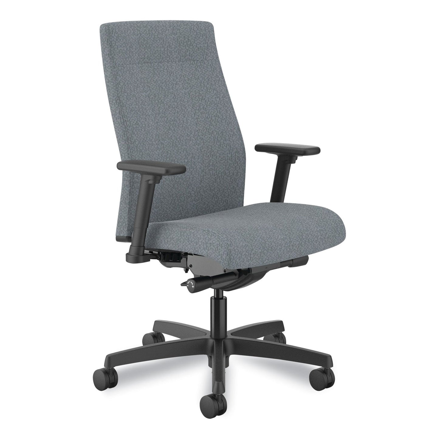 HON® Ignition 2.0 Upholstered Mid-Back Task Chair, 17" to 21.25" Seat Height, Basalt Fabric Seat/Back (HONI2U2AHAX25TK)