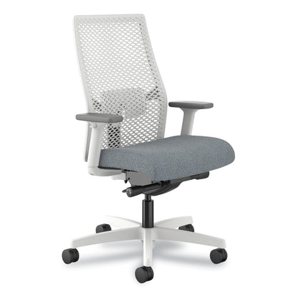HON® Ignition 2.0 Reactiv Mid-Back Task Chair, 17.25" to 21.75" Seat Height, Basalt Fabric Seat, White Back (HONI2MR2ARA25DX)
