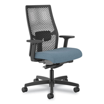 HON® Ignition 2.0 Reactiv Mid-Back Task Chair, 17.25" to 21.75" Seat Height, Blue Fabric Seat, Black Back (HONI2MR2ASH21NT)