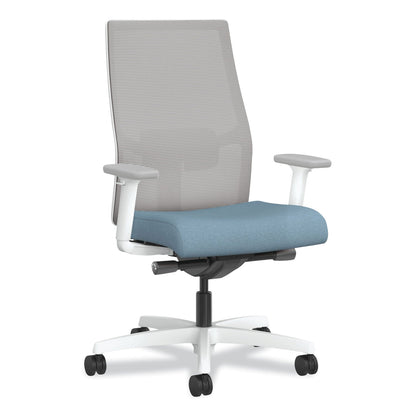 HON® Ignition 2.0 4-Way Stretch Mid-Back Mesh Task Chair, White Lumbar Support, Carolina/Fog/White (HONI2MM2AFH21WX)
