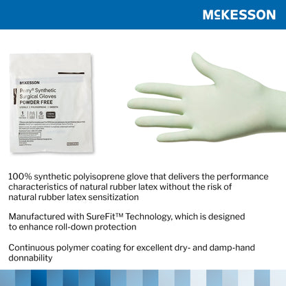 McKesson Perry® Performance Plus Surgical Glove Size 7 Sterile Polyisoprene Standard Cuff Length Smooth Green Chemo Tested (1044722_PR)