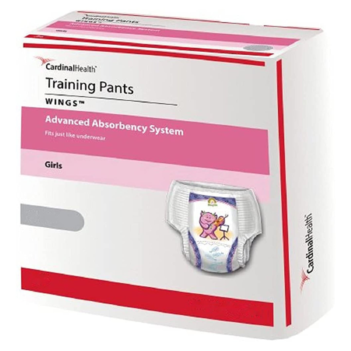 Cardinal Health™ Wings™ Female Toddler Training Pants Pull On with Tear Away Seams Size 3T to 4T Disposable Heavy Absorbency (1009158_PK)