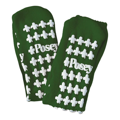 Posey® Slipper Socks Unisex Adult One Size Fits Most Double Tread Single Patient Use Green (646281_PR)