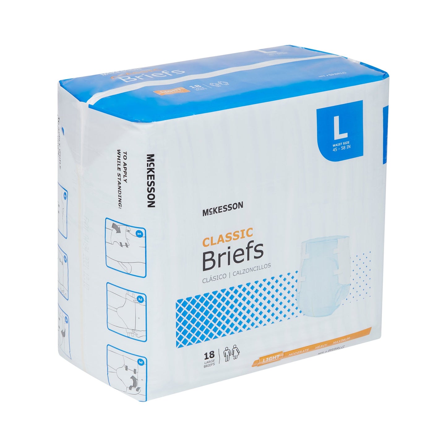McKesson Classic Unisex Adult Incontinence Brief Large Disposable Light Absorbency (973139_CS)