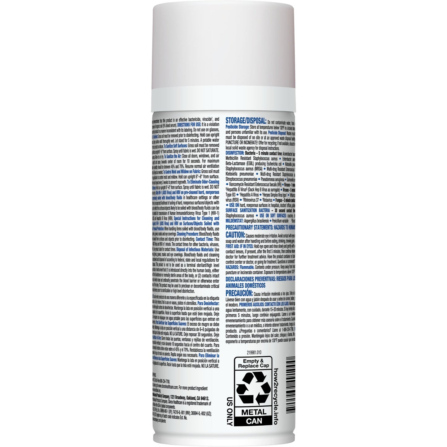 Clorox Healthcare® Citrace® Hospital Surface Disinfectant / Sanitizer Alcohol Based Aerosol Spray Liquid 14 oz. Can Citrus Scent NonSterile (156486_CS)