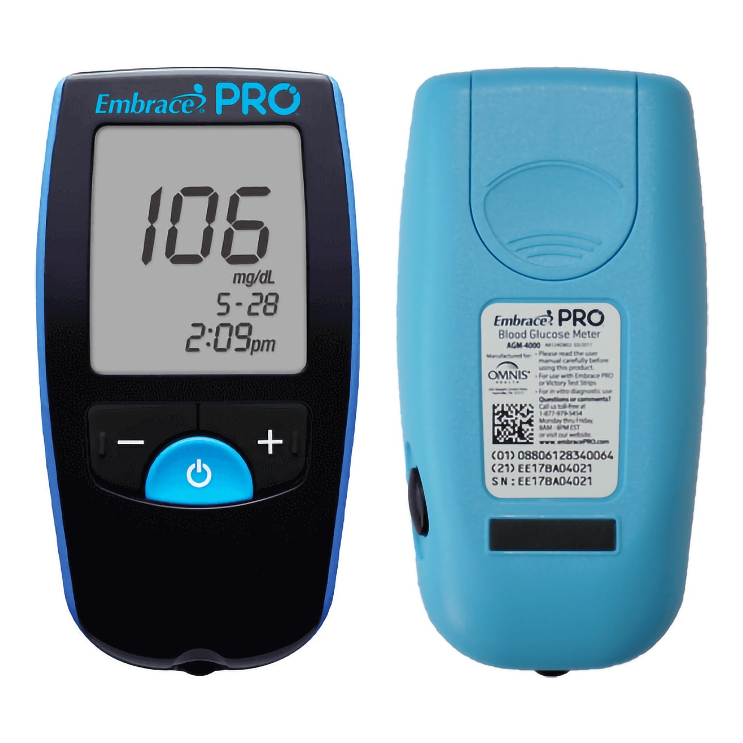 Embrace® Blood Glucose Meter 5 Second Results Stores up to 500 Results No Coding Required (1040073_EA)