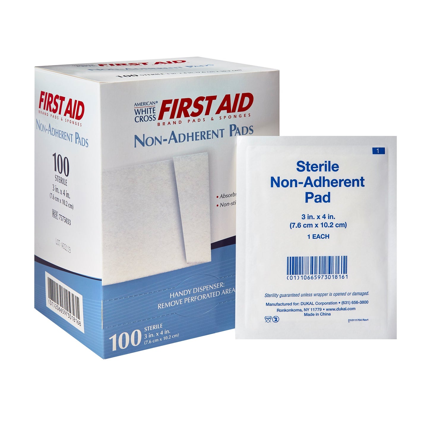 American White Cross Non-Adherent Dressing 3 X 4 Inch Sterile 1 per Pack (142142_BX)
