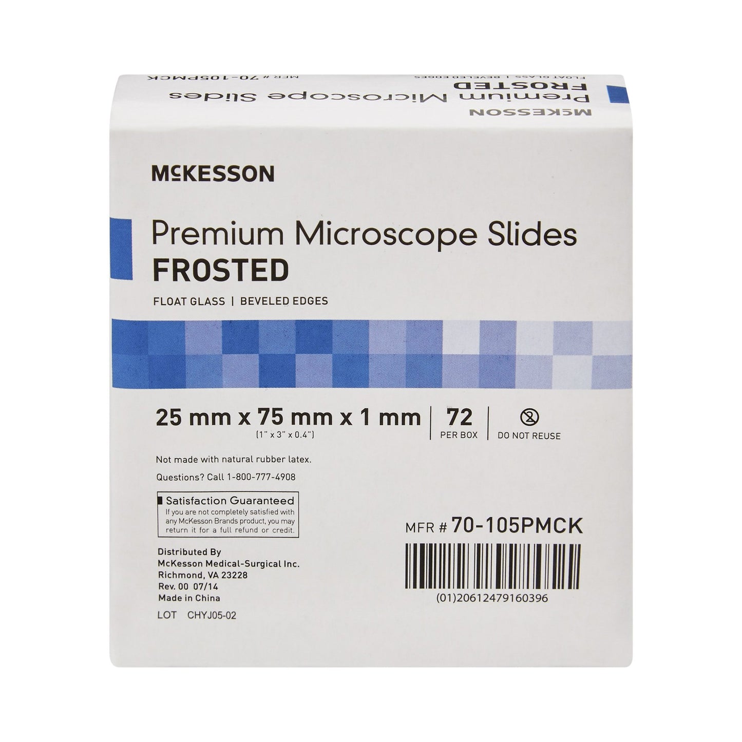 McKesson Microscope Slide 25 X 75 X 1 mm Frosted End (938362_BX)