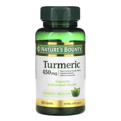 Nature's Bounty® Herbal Supplement Turmeric 450 mg Strength Capsule 60 per Bottle (1231650_BT)