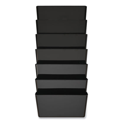 deflecto EZ Link Stackable DocuPocket, 7 Sections, Letter Size, 13" x 4" x 14" to 19", Black (DEF73704)