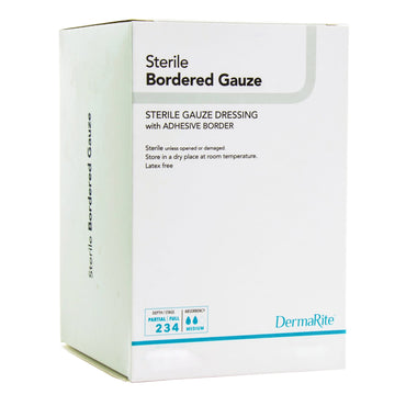 DermaRite® Bordered Gauze Island Dressing 4 X 10 Inch Rectangle Sterile (946446_EA)