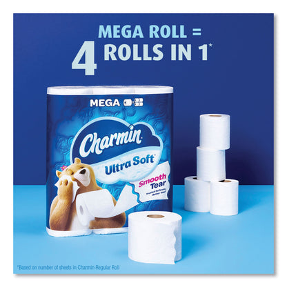 Charmin® Ultra Soft Bathroom Tissue, Mega Roll, Septic Safe, 2-Ply, White, 208 Sheets/Roll, 4 Rolls/Pack, 8 Packs/Carton (PGC19261CT)