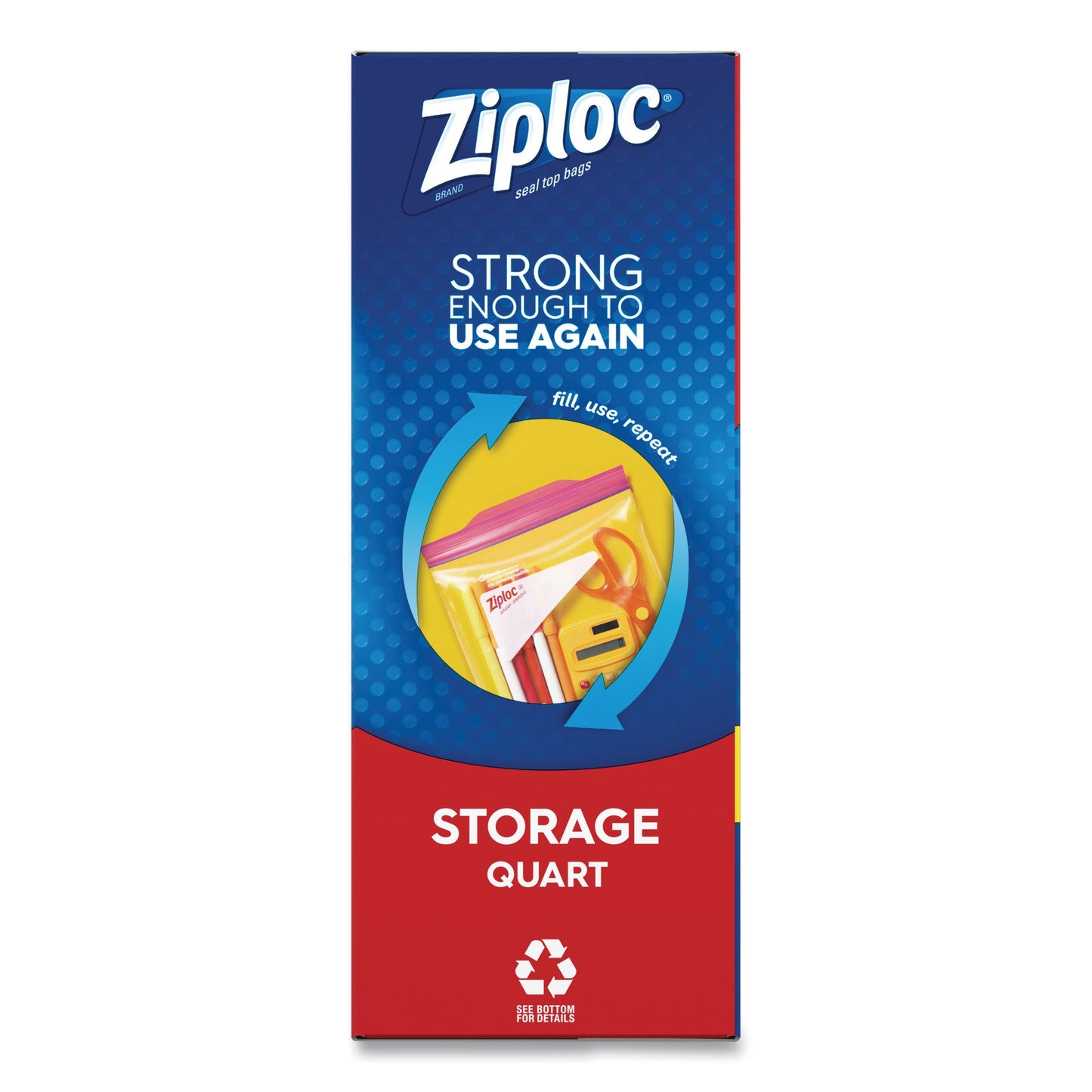 Ziploc® Reclosable Bag 7 X 7-7/16 Inch Plastic Clear / White Block Zipper Closure (1121214_BX)