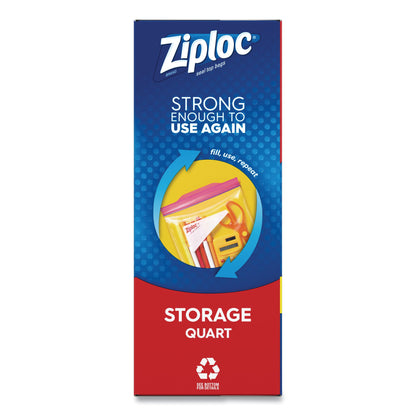 Ziploc® Reclosable Bag 7 X 7-7/16 Inch Plastic Clear / White Block Zipper Closure (1121214_BX)