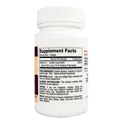 Major® Vitamin Supplement Vitamin A 3,000 mcg Strength Capsule 100 per Bottle (919506_BT)