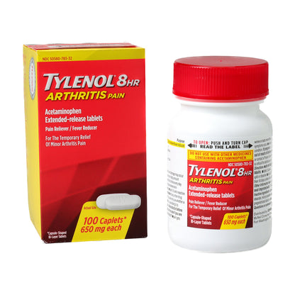 Tylenol® Arthritis Pain Relief 650 mg Strength Acetaminophen Caplet 100 per Bottle (1189607_BT)