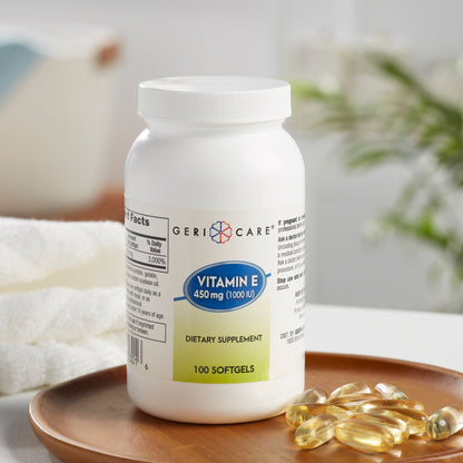 McKesson Brand Vitamin Supplement Vitamin E 1,000 IU Strength Softgel 100 per Bottle (689191_BT)