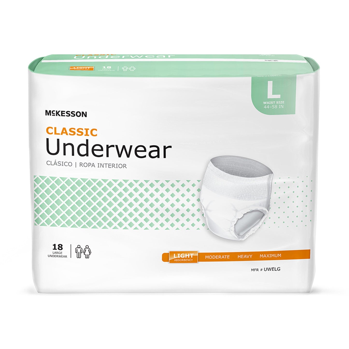 McKesson Classic Unisex Adult Absorbent Underwear Pull On with Tear Away Seams Large Disposable Light Absorbency (884176_CS)