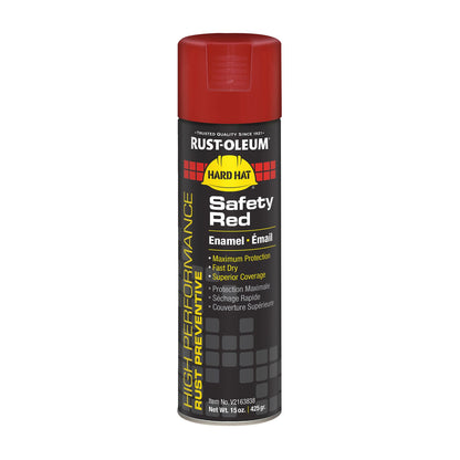 Rust-Oleum® Hard Hat High Performance V2100 System Rust Preventive Enamel Spray Paint, Flat Safety Red, 15 oz Aerosol Can, 6/Carton (RSTV2163838)