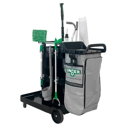 Unger® SpotCleanRx Janitorial Carts, Plastic, 3 Shelves, 23.5 x 25 x 25, Black (UNGCRTSP)