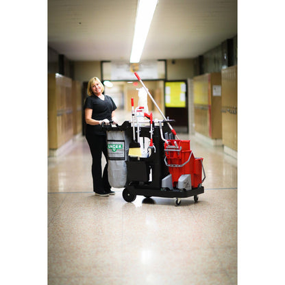 Unger® RestroomRx Janitorial Carts with 32 qt Bucket, Plastic, 24 x 21 x 25, Black (UNGRRSPL)