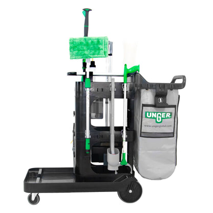 Unger® SpotCleanRx Janitorial Carts, Plastic, 3 Shelves, 23.5 x 25 x 25, Black (UNGCRTSP)