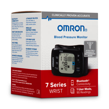 Omron®7 Series™ Home Automatic Digital Blood Pressure Monitor One Size Fits Most Cuff Cloth Fabric Cuff 12 - 20 cm Wrist (1150236_EA)