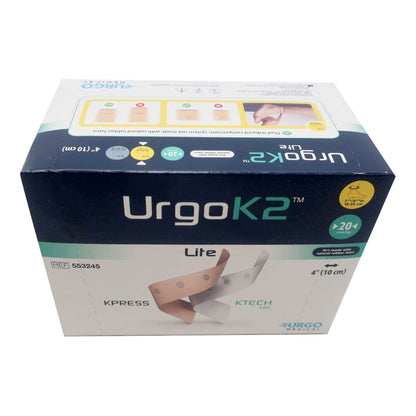 URGOK2™ Lite 2 Layer Compression Bandage System 4 X 7-1/8 to 9-3/4 Inch Self-Adherent Closure Tan / White / Pink NonSterile Regular 20 mmHg (1170200_EA)