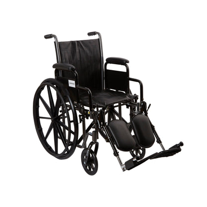 McKesson Wheelchair Dual Axle Desk Length Arm Swing-Away Elevating Legrest Black Upholstery 16 Inch Seat Width Adult 250 lbs. Weight Capacity (1065273_EA)