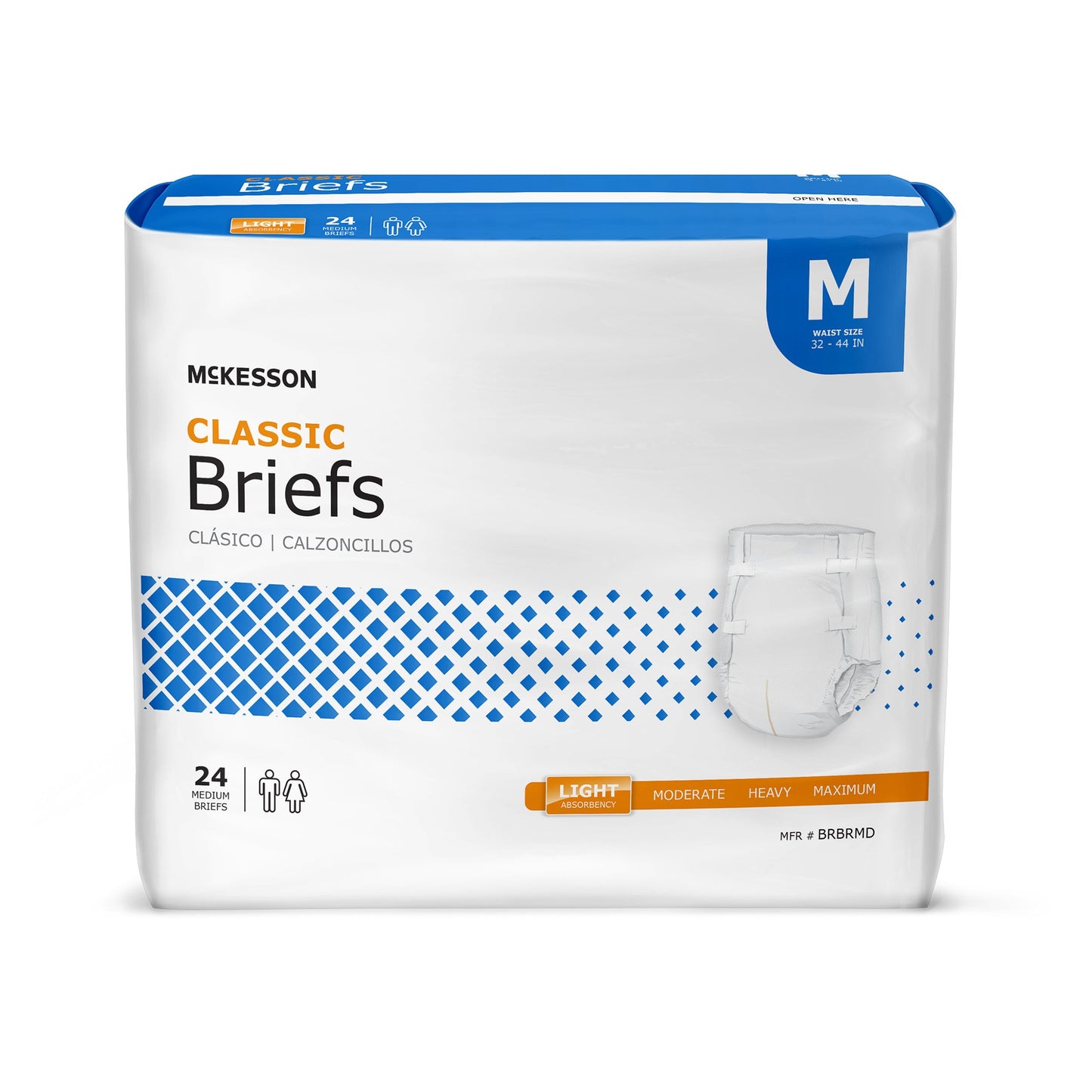 McKesson Classic Unisex Adult Incontinence Brief Medium Disposable Light Absorbency (973142_CS)