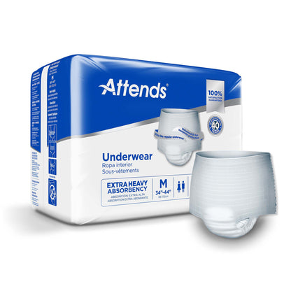 Attends® Care Unisex Adult Absorbent Underwear Pull On with Tear Away Seams Medium Disposable Heavy Absorbency (771656_CS)