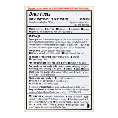 Foster & Thrive™ Anti-Diarrheal 262 mg Strength Chewable Tablet 30 per Box (1235080_CT)