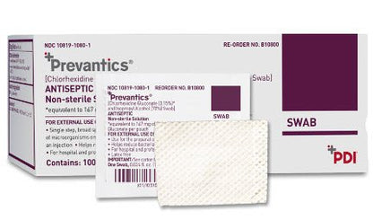 Prevantics® Antiseptic Prep Pad 3.15% / 70% Strength CHG (Chlorhexidine Gluconate) / Isopropyl Alcohol Individual Packet NonSterile (867288_PK)
