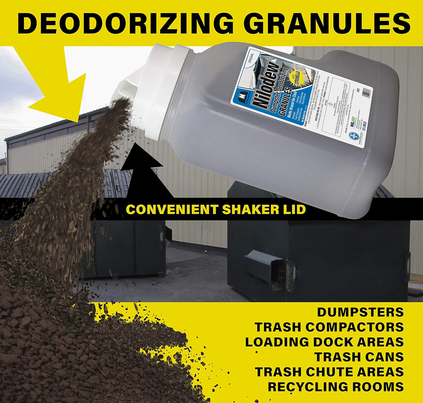 Hospeco® Nilodew® Dumpster Deodorizing Granules w/ Citronella, 8 lb. (HOS8ND)