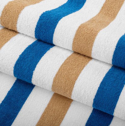 Hospeco® Cabo Cabana Beach Towel 30x70 Navy/Beige, 24/Case (HOSCABOCABANA-NV-BG-CS)