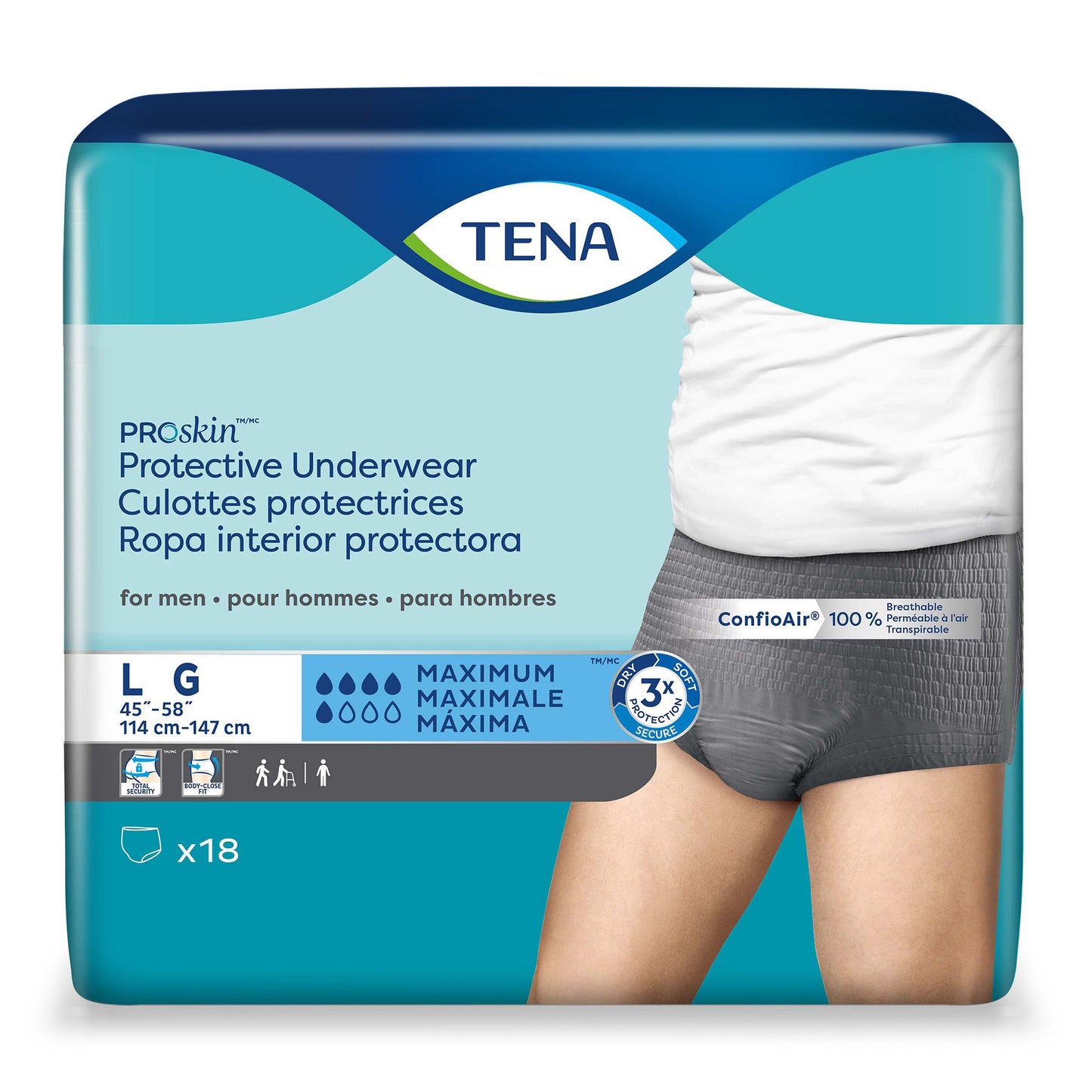 TENA® ProSkin™ Male Adult Absorbent Underwear Pull On with Tear Away Seams Large Disposable Moderate Absorbency (1135411_CS)