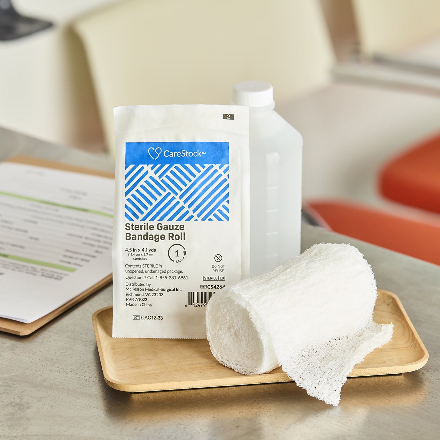 CareStock™ Fluff Dressing 4-1/2 Inch X 4-1/10 Yard 6-Ply Sterile 1 per Pack (1242211_CS)