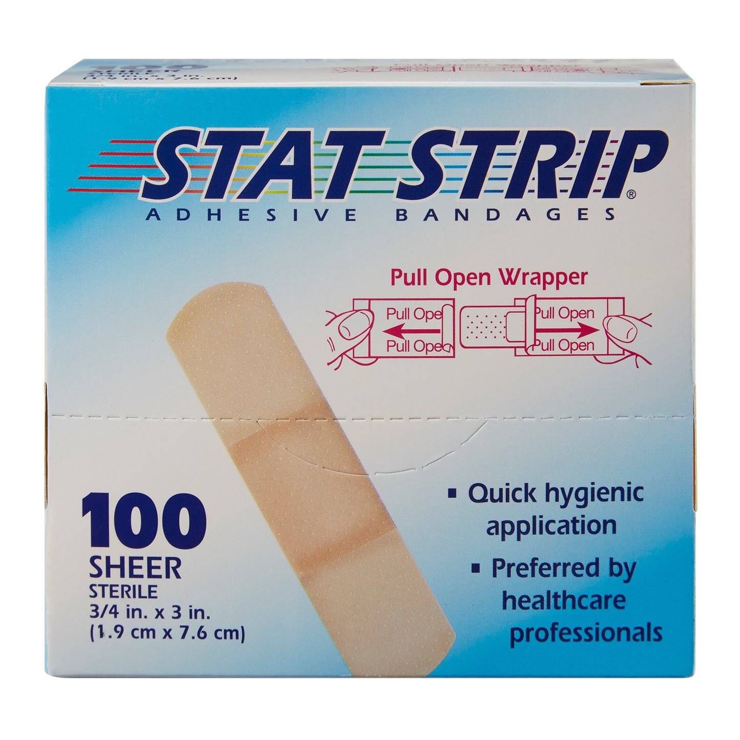 American® White Cross Stat Strip® Adhesive Strip 3/4 X 3 Inch Plastic Rectangle Tan Sterile (184495_BX)