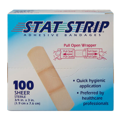 American® White Cross Stat Strip® Adhesive Strip 3/4 X 3 Inch Plastic Rectangle Tan Sterile (184495_BX)