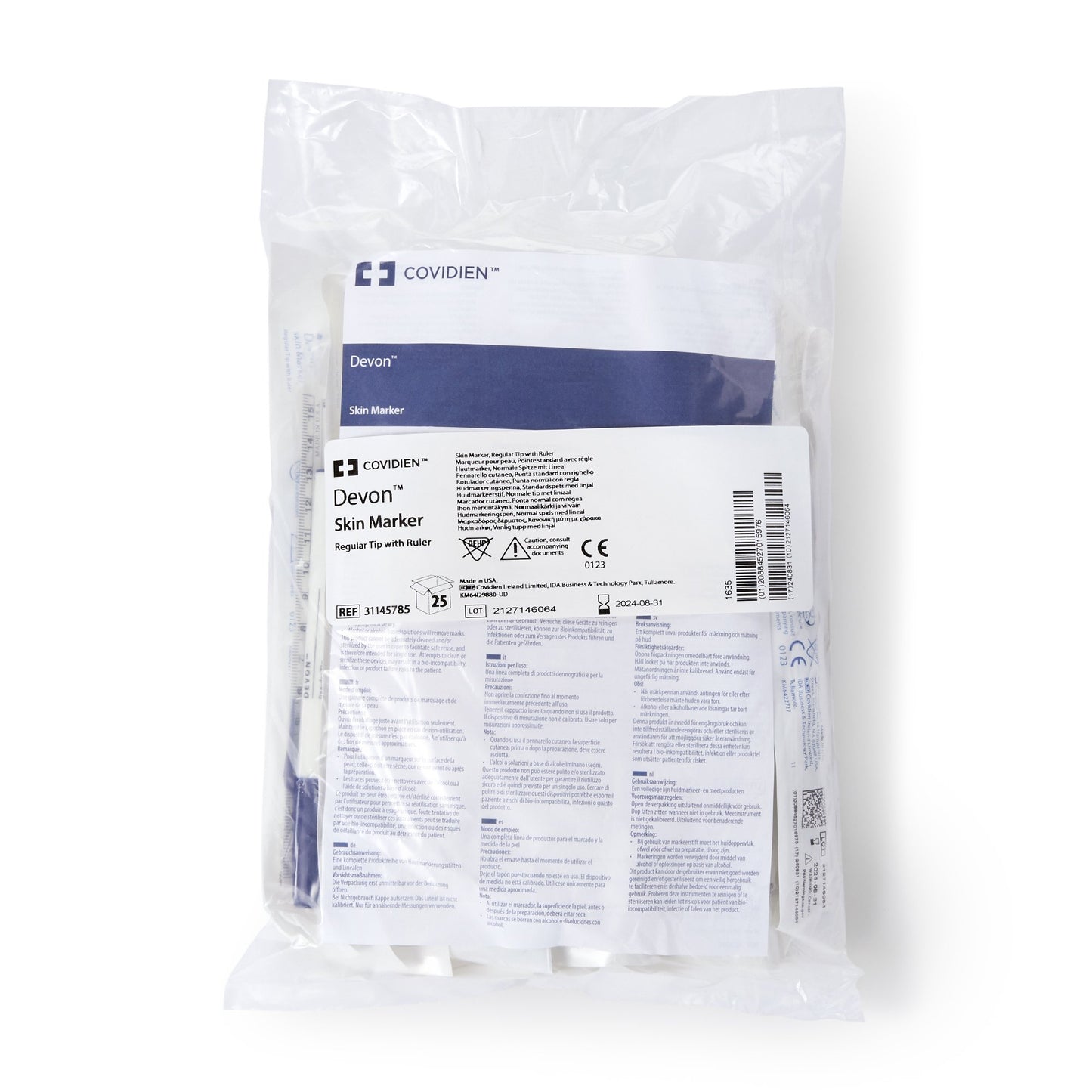 Devon™ Skin Marker with Ruler Gentian Violet Ink Sterile Full Size Regular Tip (183115_EA)